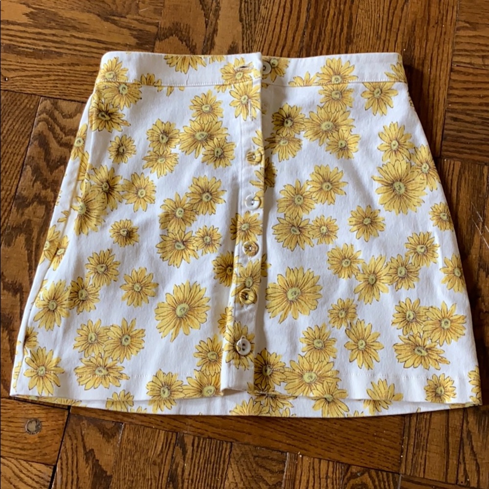 High waisted sunflower skirt